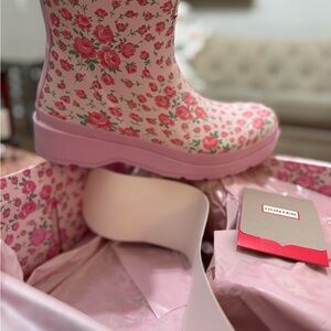 LoveShackFancy x Hunter Pink Floral Boots